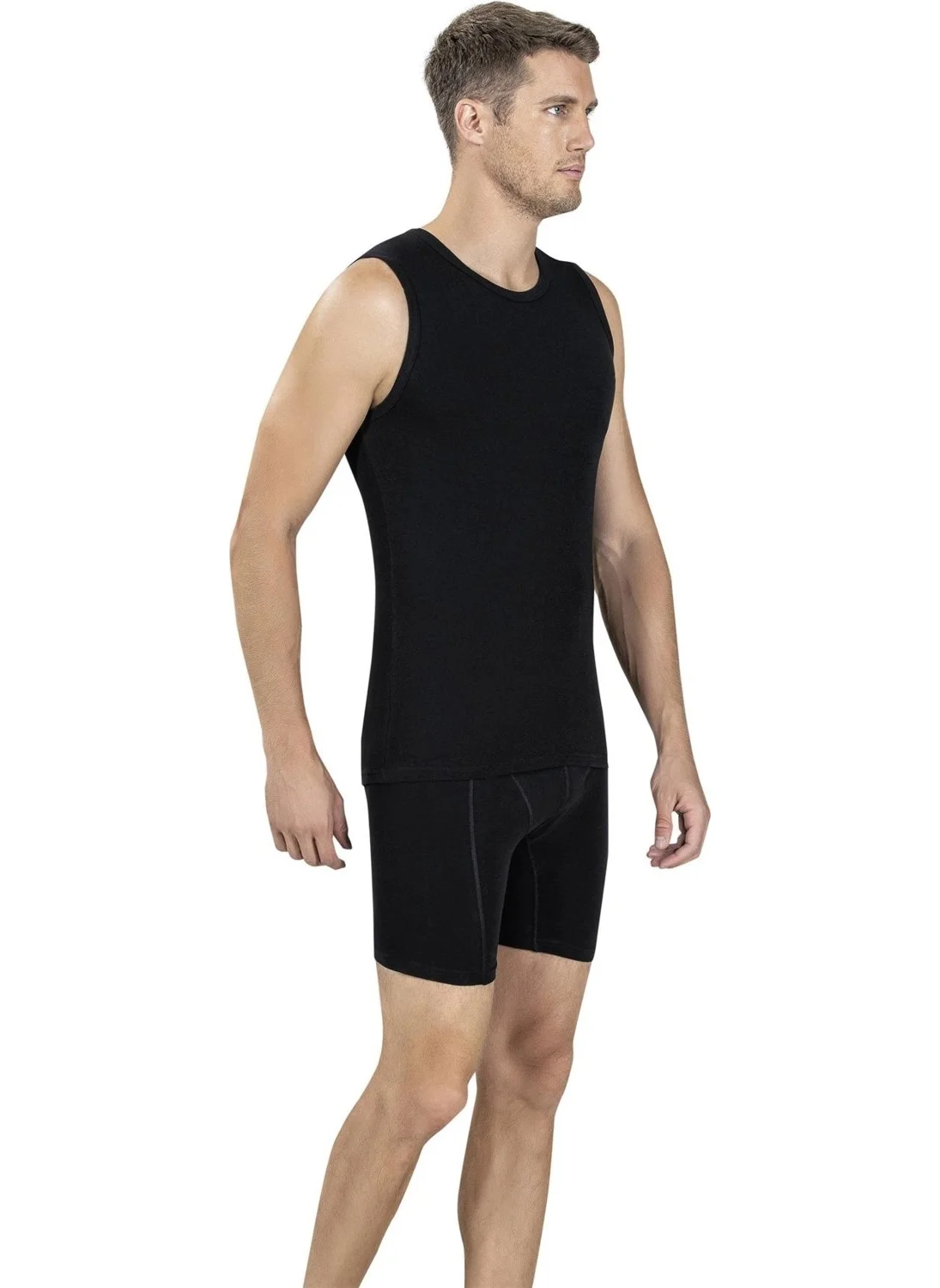 Jiber Men's Zero Collar Zero Sleeve Cotton Undershirt 114 - 12 Pieces