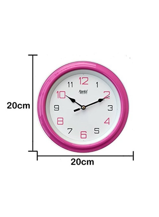 Ajanta 2147 Abstract Plastic Round Analog Wall Clock – Pink | 20.5 cm x 20.5 cm x 3.5 cm | Battery Operated | Silent Quartz Movement | Ideal for Home & Office - Image 4