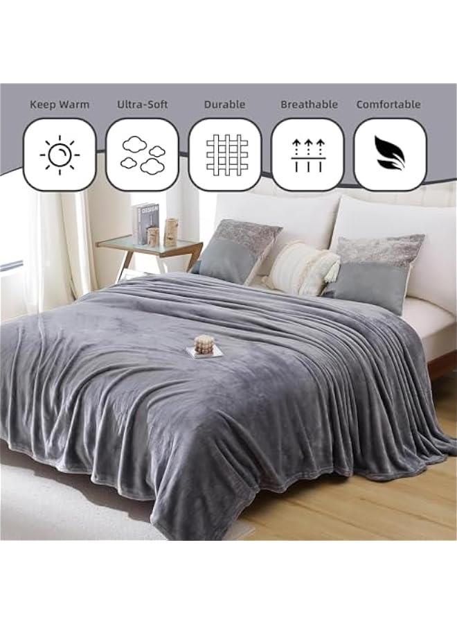 HOOKOR Super Soft Fleece Blanket Twin Size,Luxury Bed Blankets Lightweight Plush Fuzzy Cozy Twin Blanket for Home Office Dorm Bed Sofa Chair Couch Travel Camping,Bed Blanket for Winter (200X230cm) - Image 5