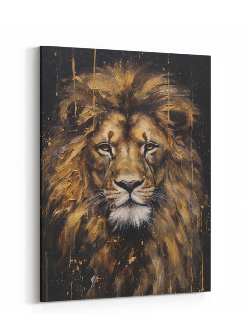 Canvas Wall Art Stretched Over Wooden Frame with Golden Lion Painting - pzsku/ZCA0AD4AF5309B484E70AZ/45/_/1719778690/e42c5d96-0e51-4550-b8fa-9bcd5a2d47d9