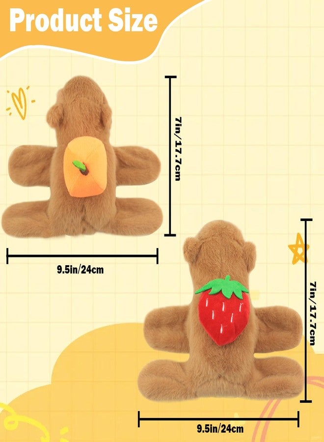 Timisea 2 Pcs Capybara Plush Slap Bracelet, Cute Capybara Plush Toy Bracelet,9 ''Capybara Huggers Slap,Perfect for Birthday Party Gift - Image 3