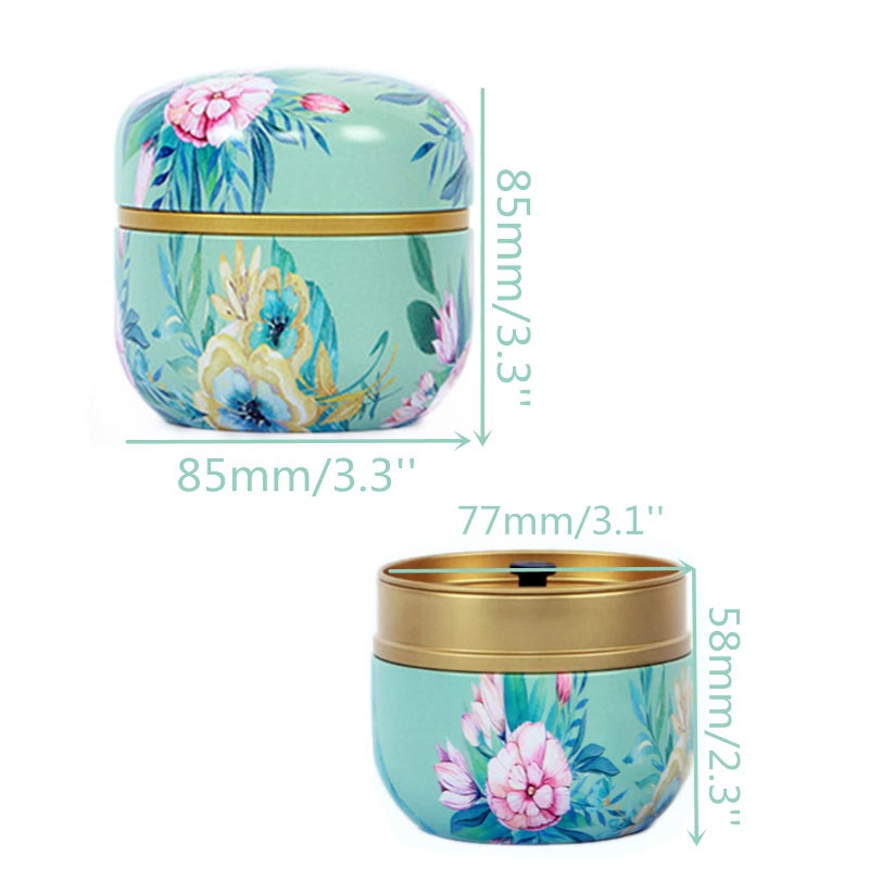 HAN SHENG 6 Pcs Airtight Tea Storage Tins 10 OZ, Vintage Style Food Containers for Loose Leaf Tea & Herbs, Coffee Beans, Spices, Sugar - Floral Embossed Design - Image 2