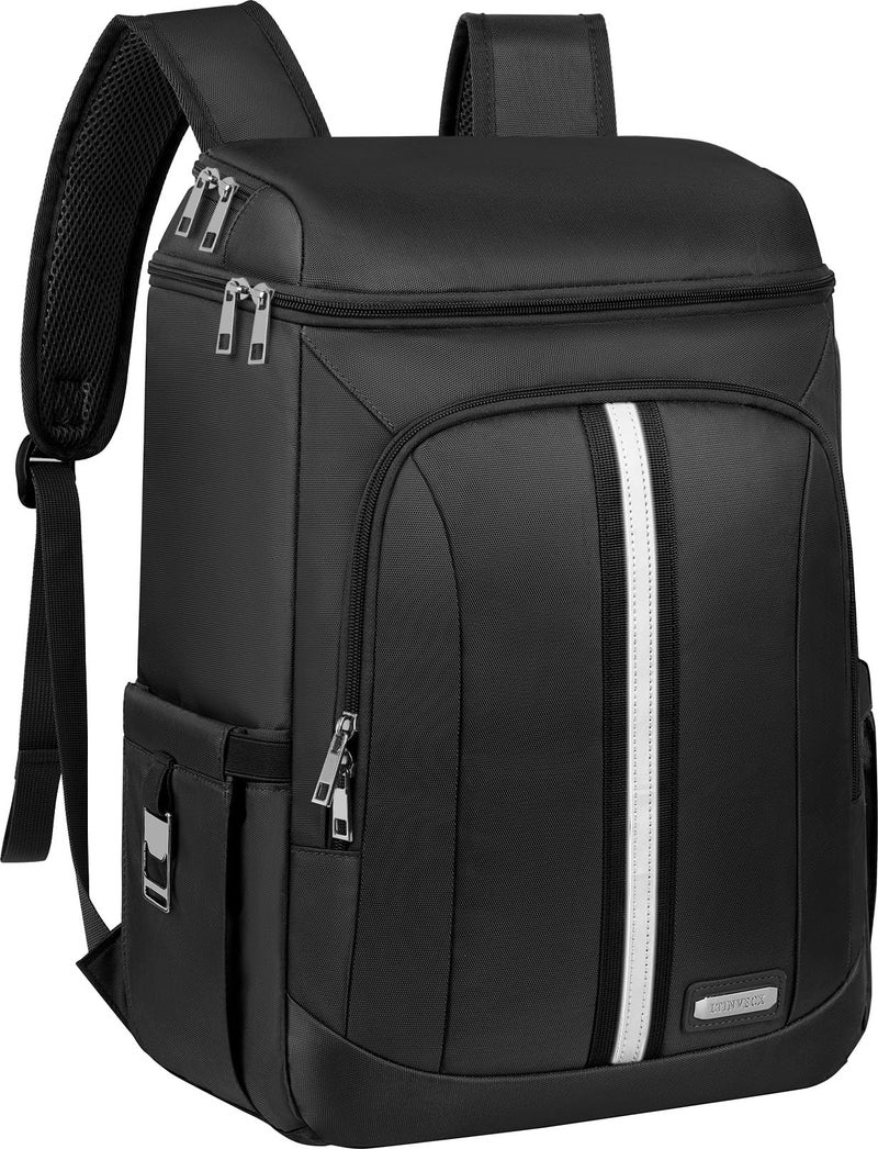 LTINVECK Cooler Backpack for Women MenInsulated Backpack Cooler Leakproof Double Deck Work Lunchboxes Cooler BagHot and Cold Thermal Backpack with Reflective StripesBlack - Image 2