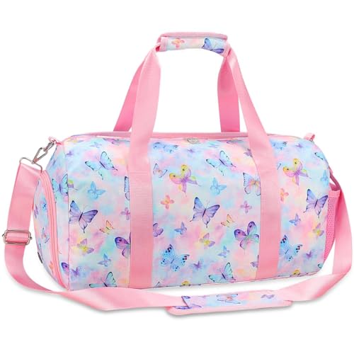 RHCPFOVR Gym Travel Duffle Bag for Girls Gymnastics Sports Dance Bag with Shoe Compartment Wet Pocket Panda Kids Travel Bag Teens Weekender Sleepover Carry On Bag - Image 1