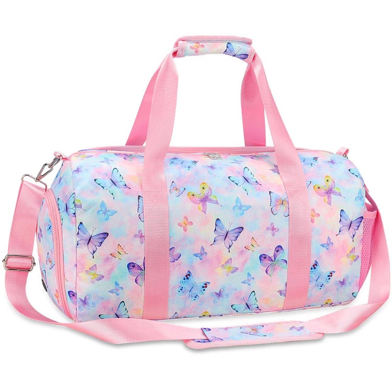 RHCPFOVR Gym Travel Duffle Bag for Girls Gymnastics Sports Dance Bag with Shoe Compartment Wet Pocket Panda Kids Travel Bag Teens Weekender Sleepover Carry On Bag - Image 2
