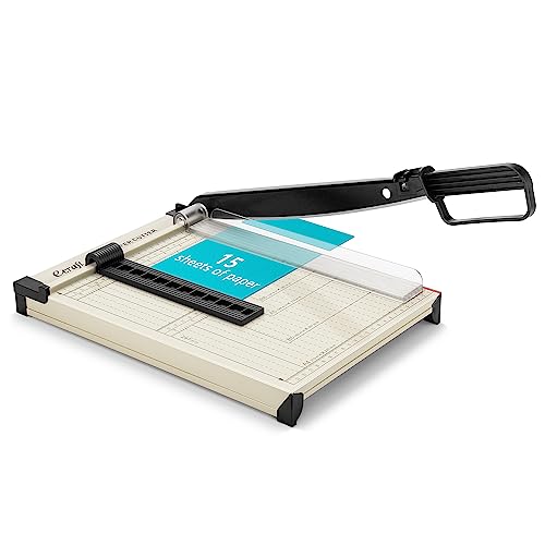 Ecraft 12" Guillotine Paper Cutter：Paper Trimmer Accurate Cutting with Safety Guard,15 Sheets Capacity,Magnetic Guide,Heavy Duty Metal Base, Perfect for Cardstock,Cardboard,Vinyl,Crafts & Photos - Image 1