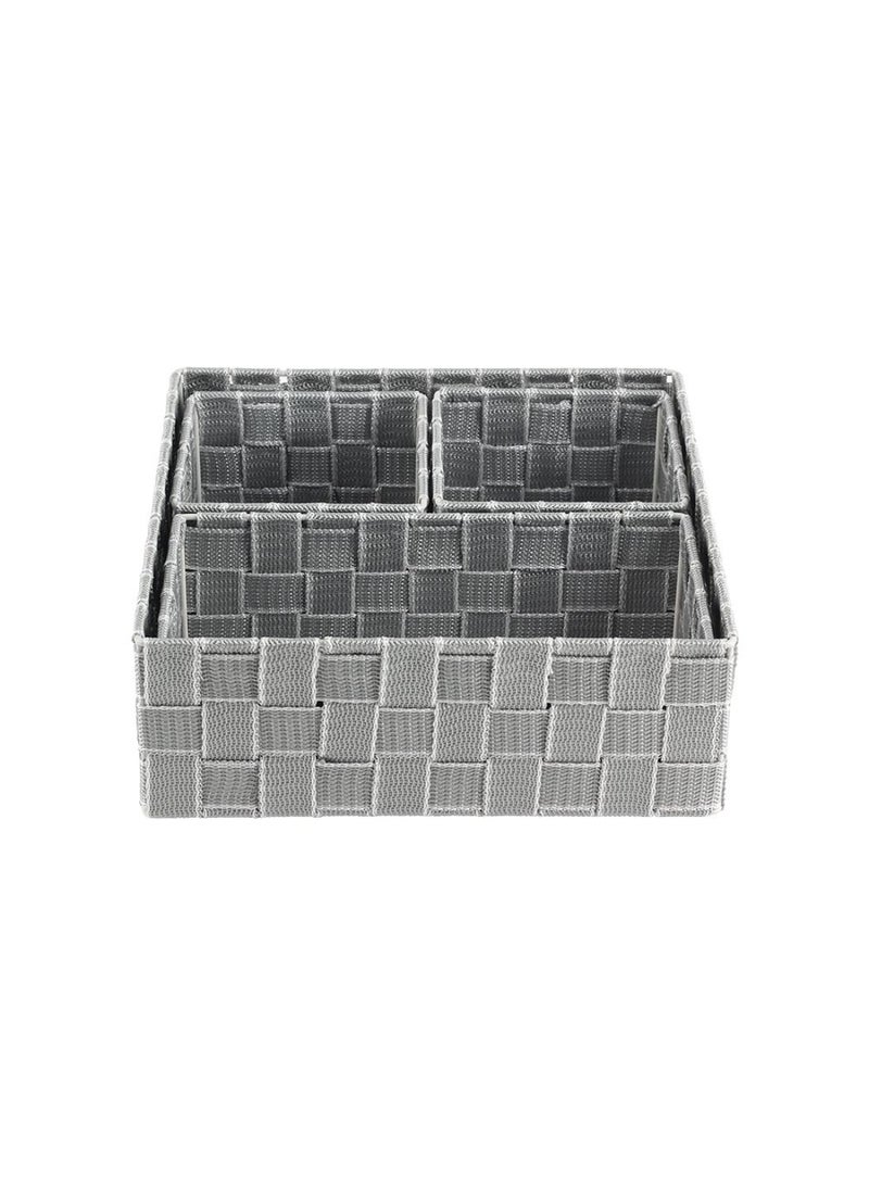 DANUBE HOME Macaw Storage Basket Set Of 4 – Organizer for Toys, Laundry, Clothes & Home Essentials, Durable and Stylish Basket for Bedroom, Living Room, Bathroom & Office Storage Solutions 28 X 28 X 14Cm Grey - Image 2