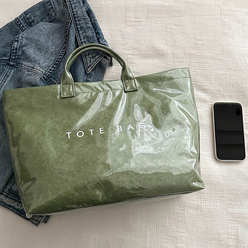 Fashion Retro Dupont Paper Bag Women'S New Commuting Large Capacity Kraft Paper Handbag Shopping Bag Bag Trendy - Image 5