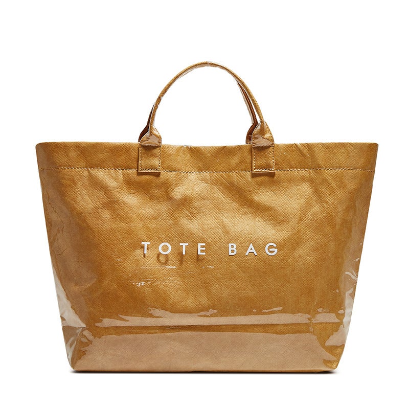 Fashion Retro Dupont Paper Bag Women'S New Commuting Large Capacity Kraft Paper Handbag Shopping Bag Bag Trendy - Image 1