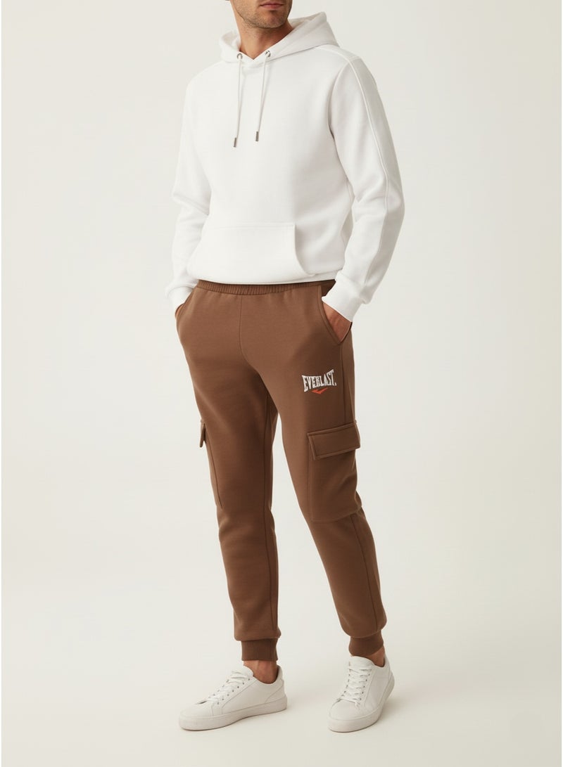 EVERLAST Men’s Cotton Cargo Jogger Pants – Brown Everlast Sweatpants with Pockets, Casual Athletic Bottoms - Image 1