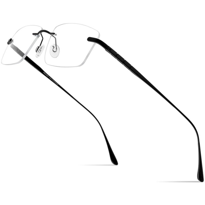 FONEX Titanium Glasses Frame for MenSquare Eyewear Full Optical Eyeglasses F85641 8555 Black - Image 2