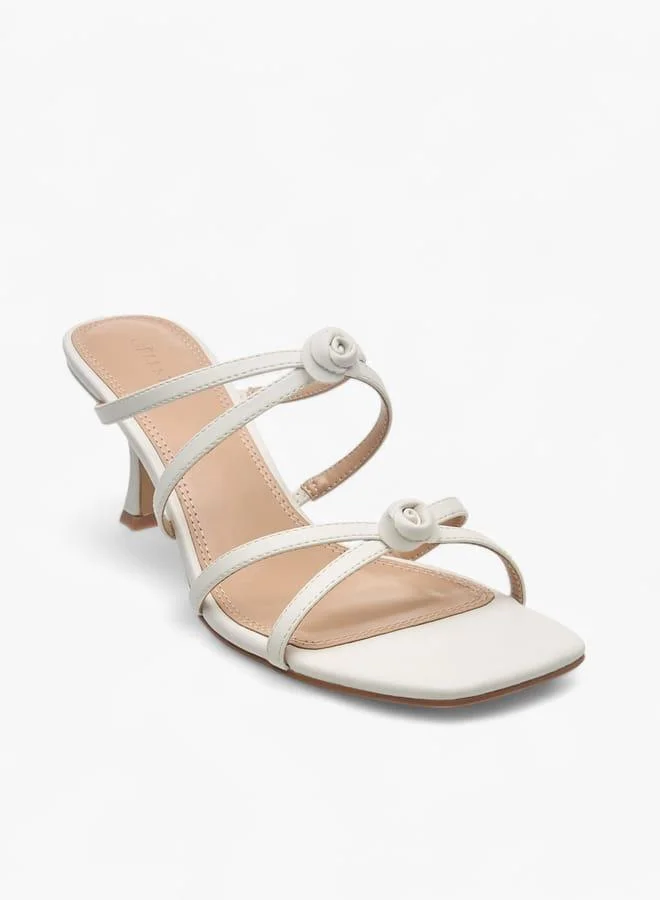 سيليست صنادل نسائية سهلة الارتداء بكعب هريرة مزينة