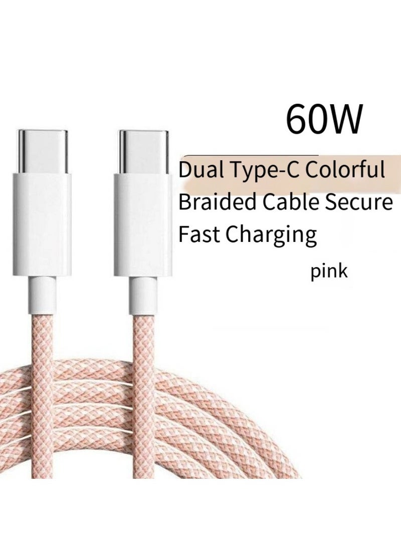 Type C - Type C mobile phone charging cable (pink, 2 meters) - Image 1