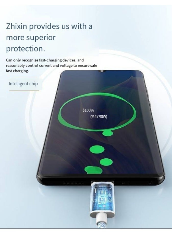 Type C - Type C mobile phone charging cable (pink, 2 meters) - Image 3