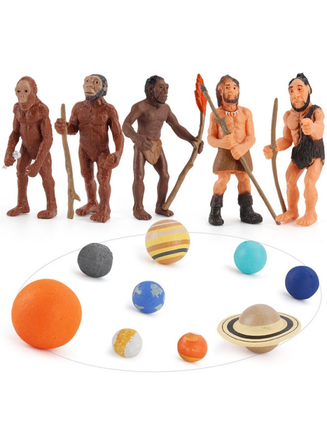 Generic - Children's Science And Education Cognition Sun Galaxy Universe Planet Primitive Man Ape Man Evolution History Stage Ornament Model Toy-Color:Primitive Man Bag 58g - Image 1