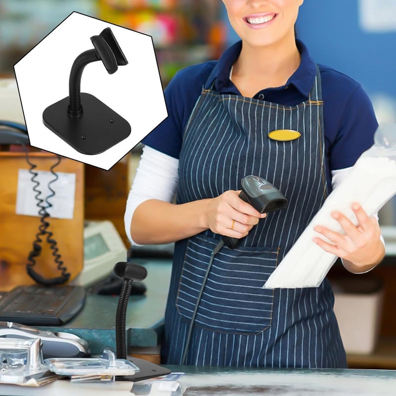 Happyyami Universal Adjustable Barcode Scanner Stand Bracket, Handheld Reader Holder for Desk, Plastic Multifunctional Barcode Scanners Bracket Compatible with Hs10 Models, Office Use - Image 5