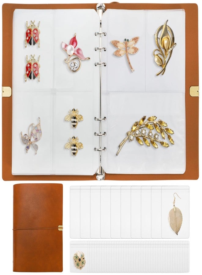 Acshio 134 Pockets Jewelry Storage Book, PU Leather Travel Jewelry Organizer with Pockets, Portable Earring Organizer Case Ring Holder for Bracelet, Necklace - Image 1