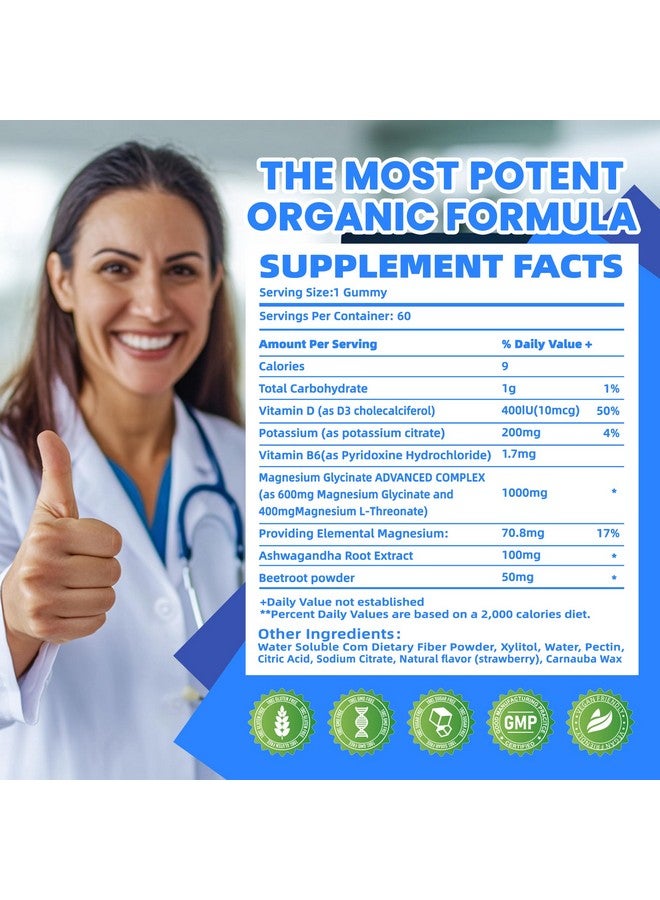 Pets Purest جواهر البوتاسيوم والمغنيسيوم - مغنيسيوم جليسينات عالي الامتصاص وسترات البوتاسيوم بالإضافة إلى أوميغا 3، B6، D3، K2 والكالسيوم - جواهر قابلة للمضغ لتشنجات الساق، المناعة والطاقة - توت أزرق 60 جواهر - Image 2