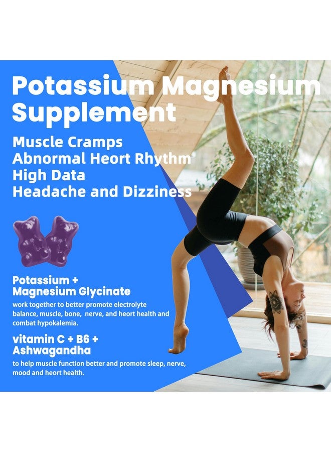 Pets Purest جواهر البوتاسيوم والمغنيسيوم - مغنيسيوم جليسينات عالي الامتصاص وسترات البوتاسيوم بالإضافة إلى أوميغا 3، B6، D3، K2 والكالسيوم - جواهر قابلة للمضغ لتشنجات الساق، المناعة والطاقة - توت أزرق 60 جواهر - Image 3