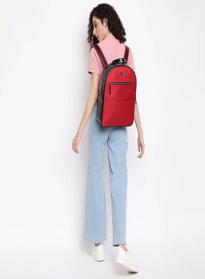 KLEIO Multifunctional Unisex Laptop Backpack (Red) with Zip Closure | Light Weight Office Bag with Polyester Lining | Water-resistant bag for Travel with Adjustable Shoulder Strap - Image 2