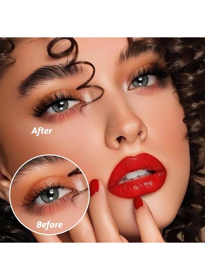 calphdiar False Lashes Natural Eyelashes Fluffy Lashes D Curl Eyelashes 14Mm 3D Volume Wispy Fake Eyelashes Strips Clear Band 10 Pairs Lashes Pack By Calphdiar - Image 4