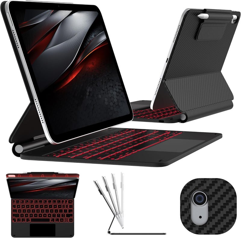 typecase Edge Magic Keyboard case for iPad 11th (A16-2025) & iPad 10th Gen with 11-Colors Backlit & Precision Touchpad, Floating Cantilever Magnetic Stand (Carbon Fiber'25)【NOT for Air 11/Pro 11】 - Image 1