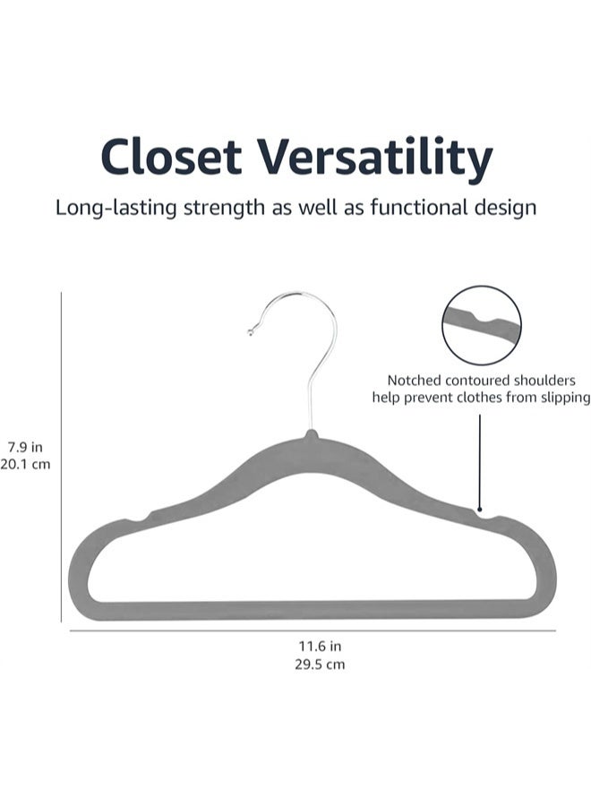 HOMESTAR Kids Velvet Hangers 30 Pack, Non-Slip Premium Hangers for Clothes, Felt heavy Duty Coat Hangers, Grey - Image 5