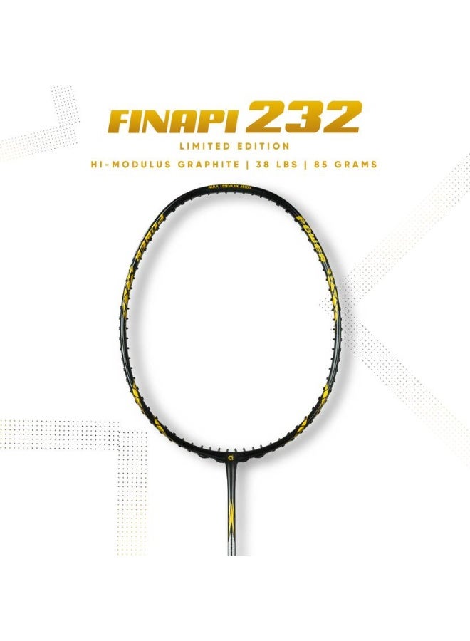 Apacs apacs Finapi 232 Limited Edition (38 LBS Tension) Made in Vietnam | Japanese Graphite Black, Gold Unstrung Badminton Racquet  (Pack of: 1, 85 g)  - Image 3