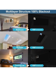 YIM-VIBEHAUS Blackout Curtain with Velcro and Double-sided Adhesive, 100% Black Out Curtain Blackout Shade for Baby Nursery, Bedroom, Office 145cm x 200cm  - Image 2