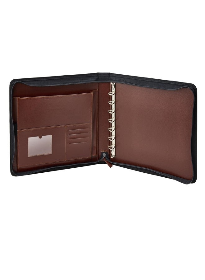GALLAWAY LEATHER 7 Ring Checkbook Binder for Business Checks, PU Leather Check Binder Portfolio with Zipper,600 Checks Capacity,for Executive and Personal Use (Dark Brown) - Image 4