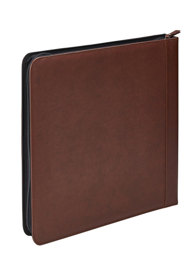 GALLAWAY LEATHER 7 Ring Checkbook Binder for Business Checks, PU Leather Check Binder Portfolio with Zipper,600 Checks Capacity,for Executive and Personal Use (Dark Brown) - Image 2
