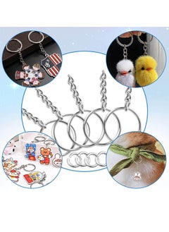 HS 50PCS Keyring Rings Split Key Ring With Chain And Jump Metal Open Round Kit For Keychain Art Crafts Golden And Silver  - Image 4