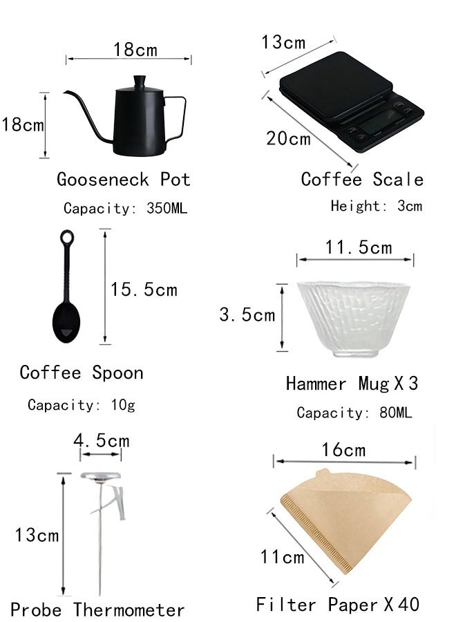 12 Piece V60 Coffee Set Drip Coffee Maker Set with Portable Travel Bag - Image 4