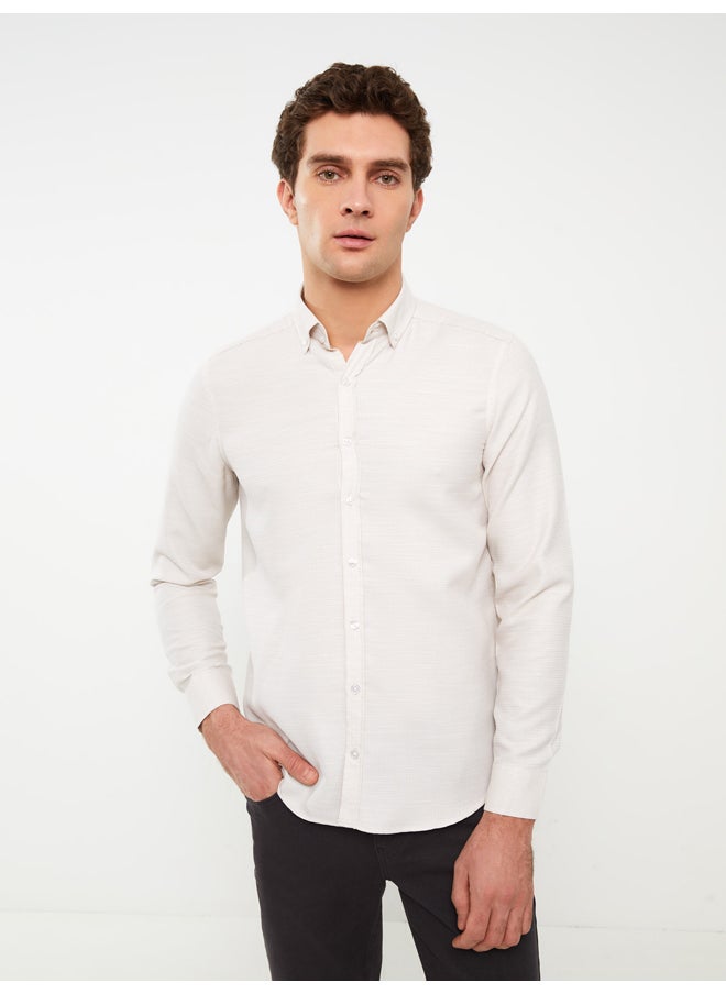 LC WAIKIKI - Slim Fit Long Sleeve Dobby Weave Men's Shirt - Image 1