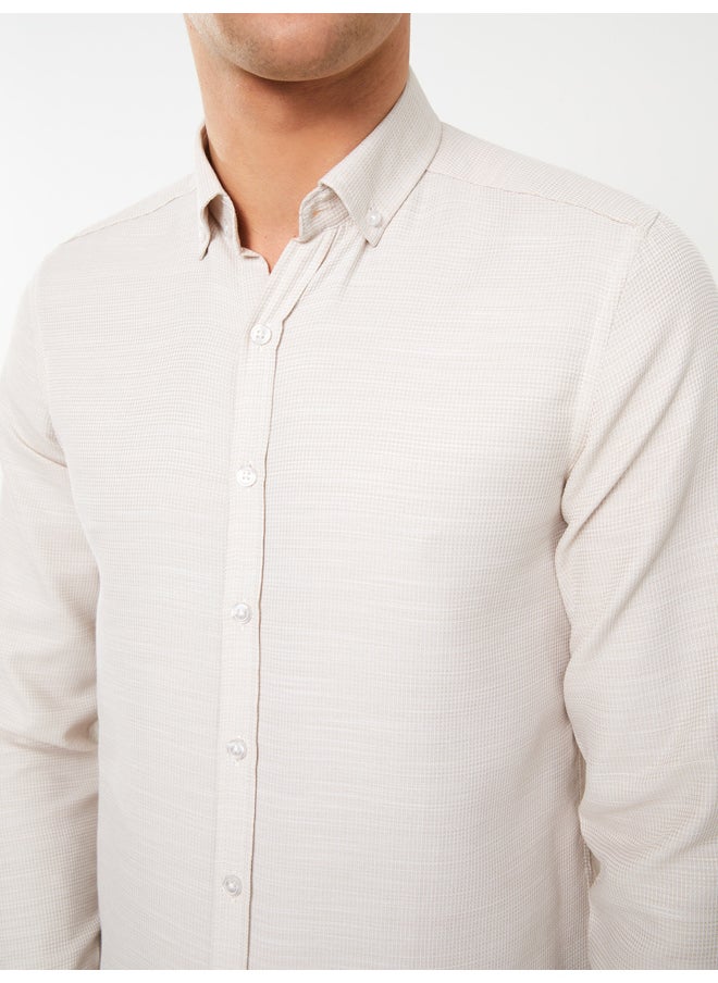 LC WAIKIKI - Slim Fit Long Sleeve Dobby Weave Men's Shirt - Image 1
