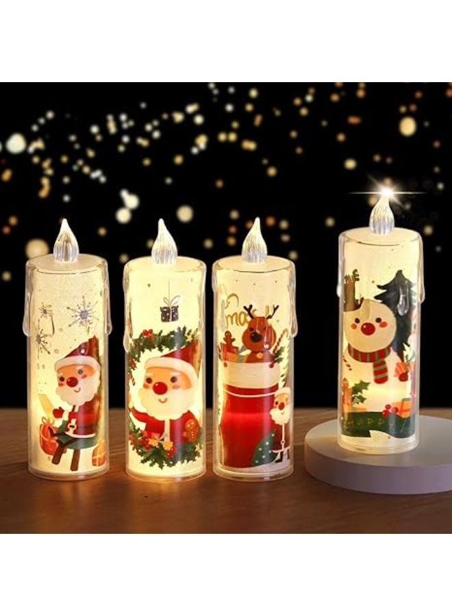 4 pieces - Christmas Flameless Candles Lights - Image 1