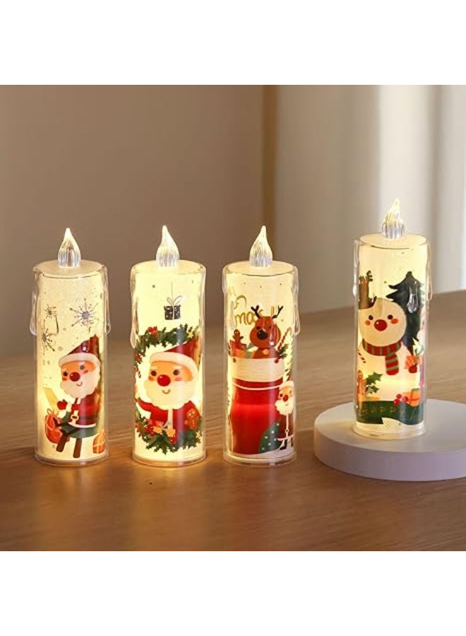 4 pieces - Christmas Flameless Candles Lights - Image 3