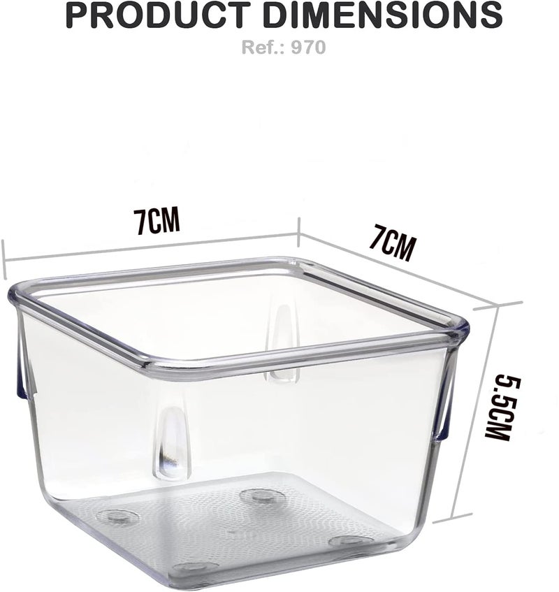BAREPEPE 3x3x2 Inch Unbreakable Plastic 5Piece Drawer Organizer Trays Clear - Image 3