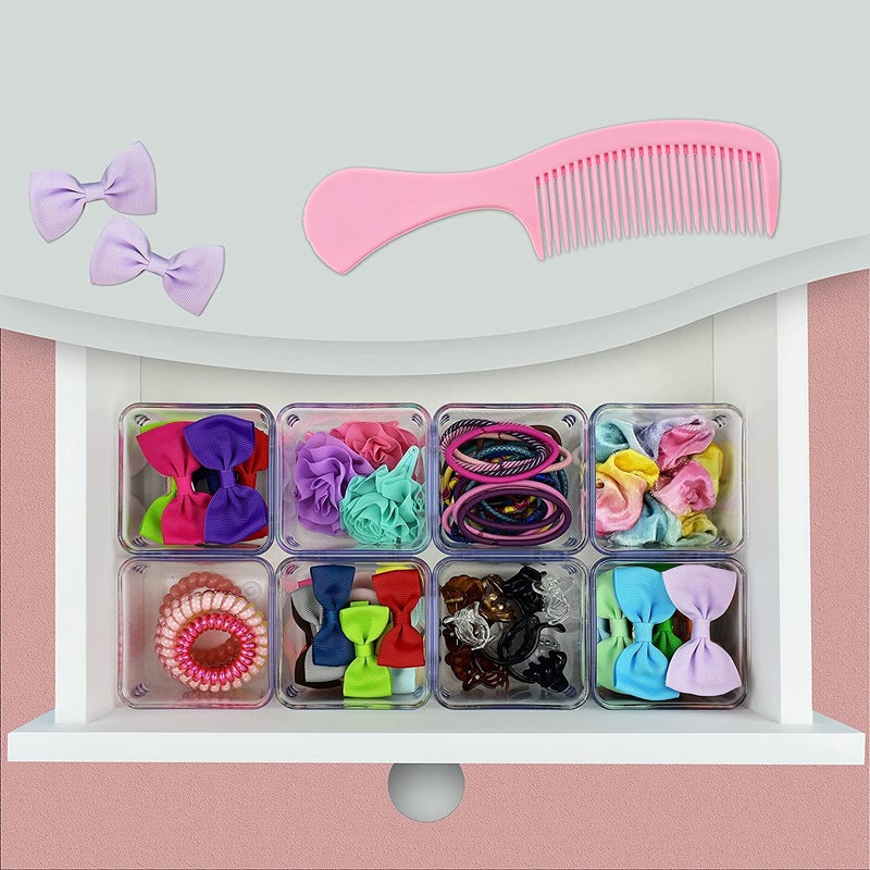 BAREPEPE 3x3x2 Inch Unbreakable Plastic 5Piece Drawer Organizer Trays Clear - Image 2