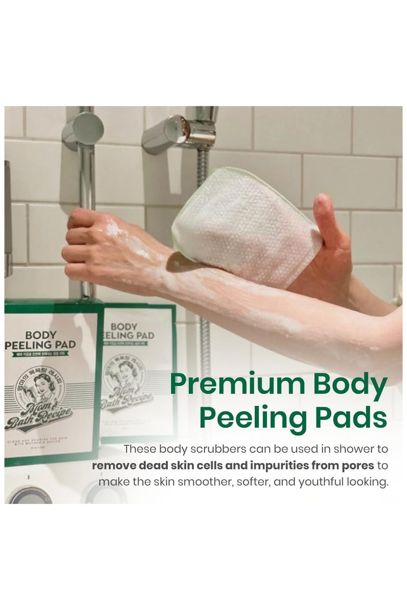 Moms Bath Recipe Mom's Bath Recipe Body Peeling Pad Original, All in One Bubble Body Wash & Scrub Gloves with Honey & Yogurt, Exfoliating Mitts for Dead Skin Cells, Skin Retexturizing Pads, 8 Sheets  - Image 4