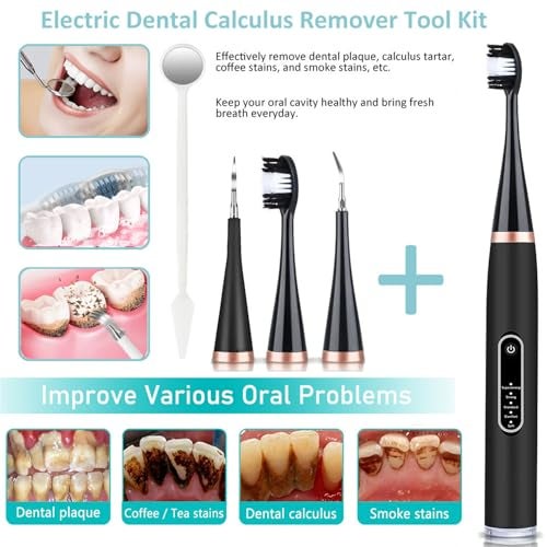 US1984 Sonic Electric Toothbrush for Adults, 5 Modes, Teeth Whitening Kit 2 Brush Heads, 2 Cleaner & Battery Last up to 30 Days, teeth cleaner plaque remover, IPX7, Electric Power Tooth brush (black) - Image 2