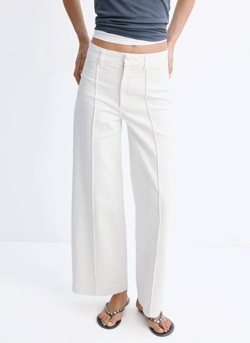 MANGO High-Waisted Wideleg Jeans