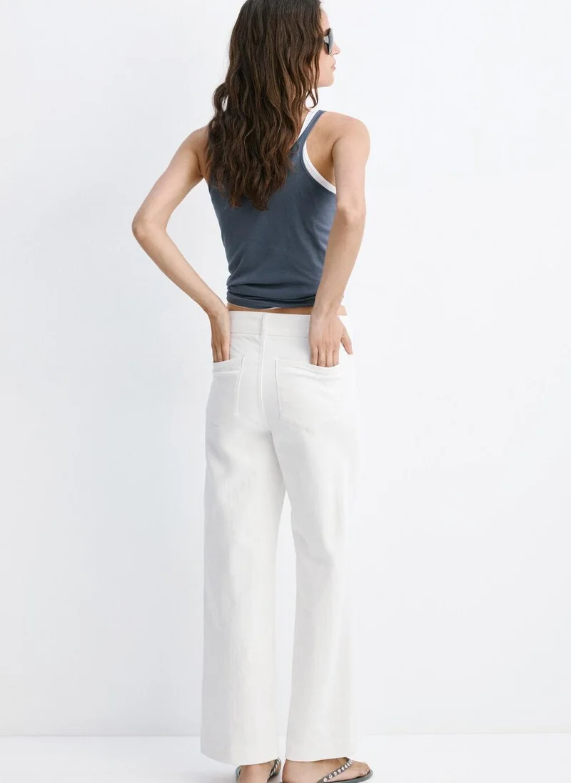 MANGO High-Waisted Wideleg Jeans