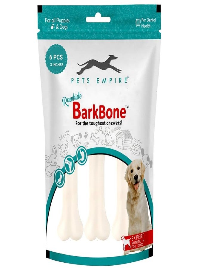 Pets Empire Rawhide Bone for Dogs | Pack of 3inch 6pcs | Rawhide Pressed Chew Stick Young Adult Dog Treat & Dog Food | Dog Treats for Small Breed Sizes Dogs