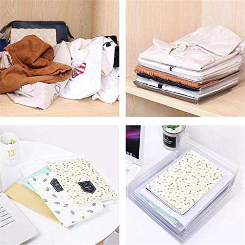 RIVUGJA Clothes Wardrobe Oraganizer for ShirtsTShirtsJeans Plastic Closet Drawer Organizer Cabinet Folding Board Storage Rack Travel Closet OrganizerPack of 6 Sheet - Image 4