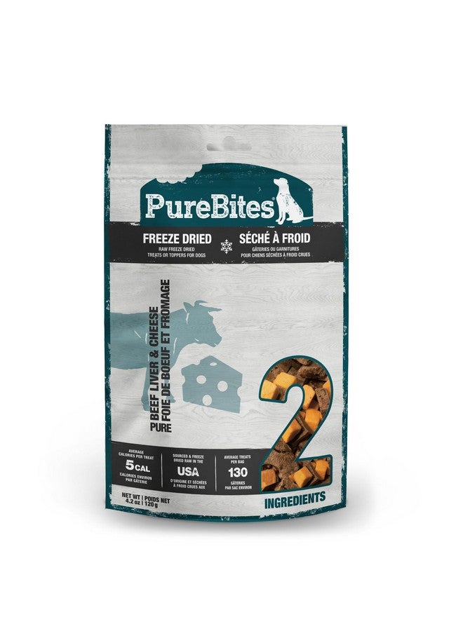 PUREBITES Beef & Cheese Freeze Dried Dog Treats, 2 Ingredients, Made In Usa, 4.2Oz - Image 1