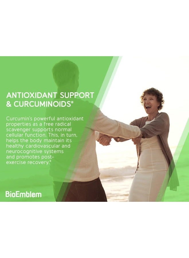 BioEmblem Turmeric Curcumin Supplement with BioPerine | Joint Support & Heart Health | with Organic Turmeric Powder & 95% Curcuminoids Extract | California Made, Non-GMO, 30-Day Supply - Image 4