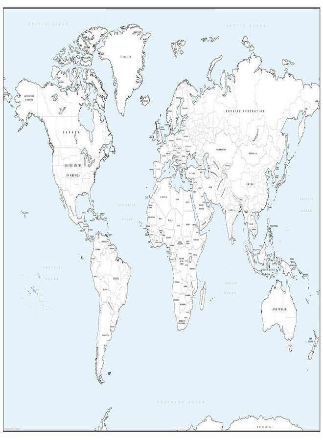 MapSherpa خريطة تلوين تفصيلية للعالم من كوزموغرافيكس - كبيرة - 27.75 بوصة × 16.25 بوصة - ورق غير لامع - Image 1