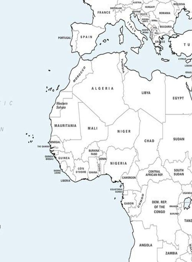 MapSherpa خريطة تلوين تفصيلية للعالم من كوزموغرافيكس - كبيرة - 27.75 بوصة × 16.25 بوصة - ورق غير لامع - Image 3