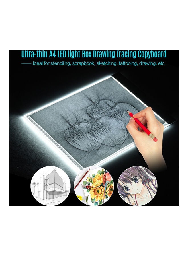 NIBEMINENT A4 Size Ultra-Thin LED Light Pad Black/White  - Image 2